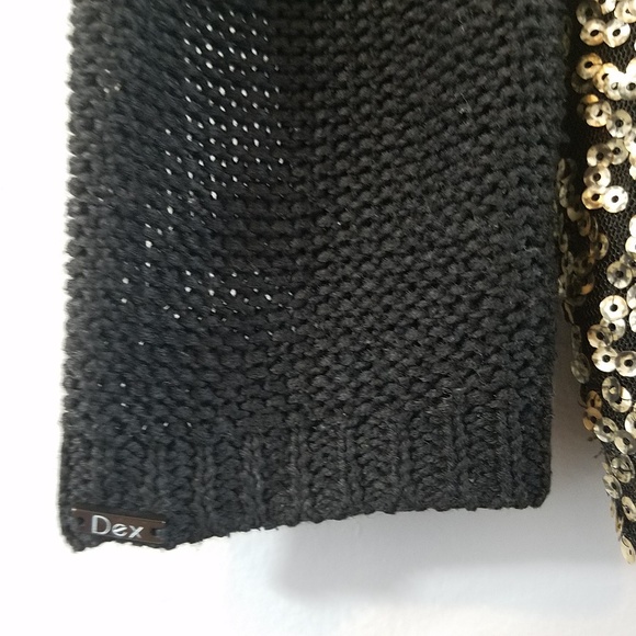 031. Dex Open Knit Sequined Back Crew Neck Sweater S - Picture 3 of 3